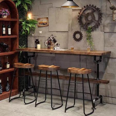 Industrial Solid Wood Bar Table | ADAM - onehappyhome