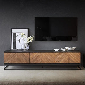 Industrial Wood TV Console | LUNA - onehappyhome