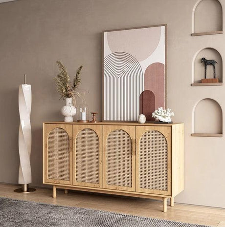 Japandi Rattan Sideboard Cabinet | IYLA - onehappyhome