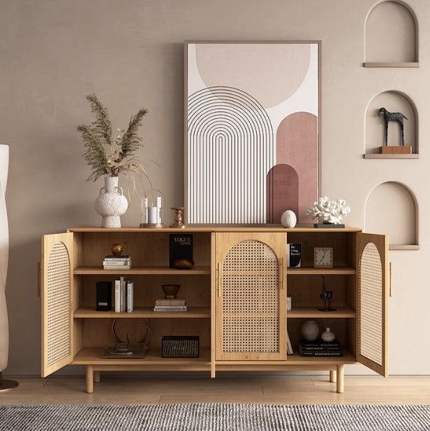 Japandi Rattan Sideboard Cabinet | IYLA - onehappyhome
