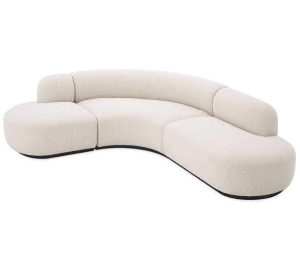 L-Shape Curved Boucle Sofa | GISELLE - onehappyhome