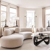 L-Shape Curved Boucle Sofa | GISELLE - onehappyhome