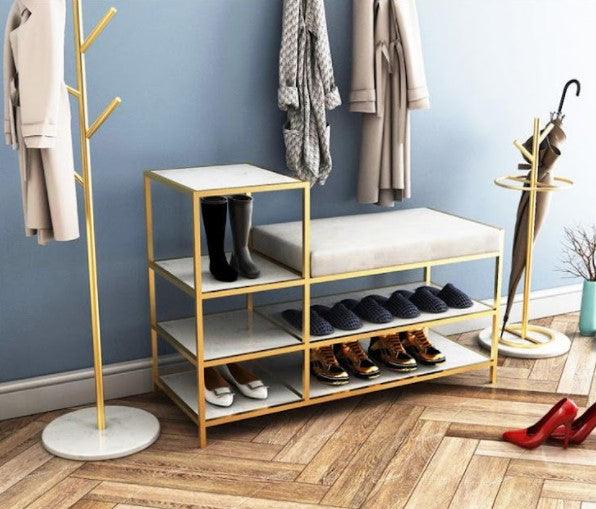 Luxury Shoe Stool Bench with Racks | TRIXIE - onehappyhome