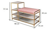 Luxury Shoe Stool Bench with Racks | TRIXIE - onehappyhome