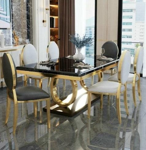 black marble dining table