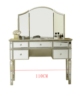 Mirrored Vanity Set, 5 Drawer Dresser Table, Mirror & Stool | STELLA - onehappyhome