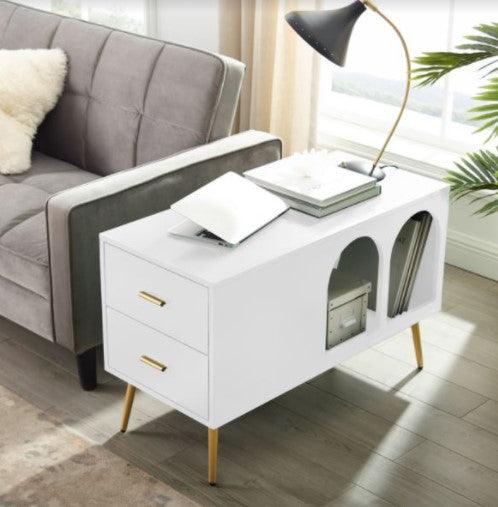 rectangle side table with drawers