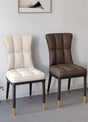 white and brown dining chair