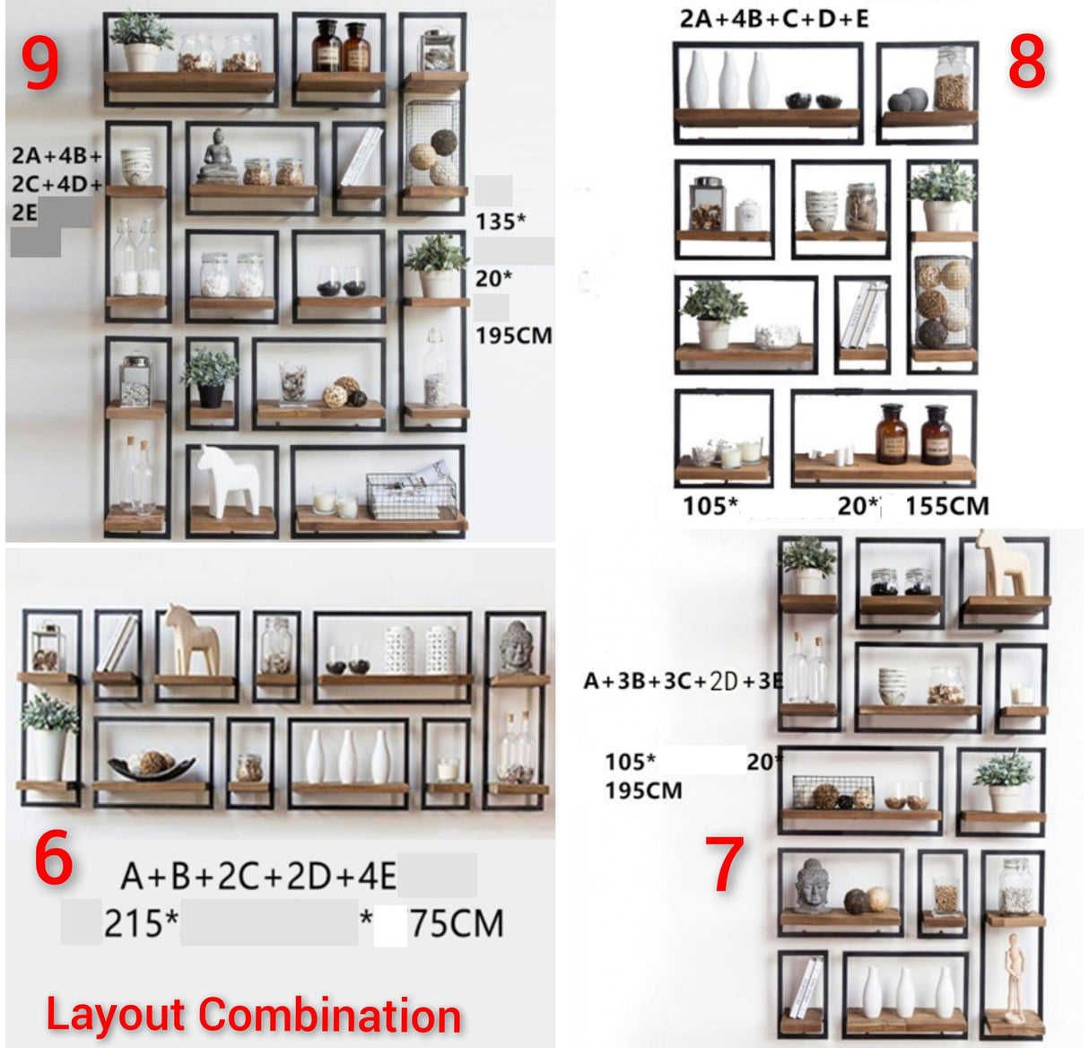 Modern Industrial Wall Shelf Unit | WEA - onehappyhome