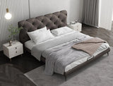 Modern Leather and Solid Wood Bedframe | BELLE - onehappyhome