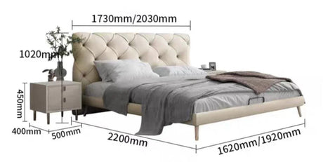 Modern Leather and Solid Wood Bedframe | BELLE - onehappyhome