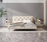 Modern Leather and Solid Wood Bedframe | BELLE - onehappyhome