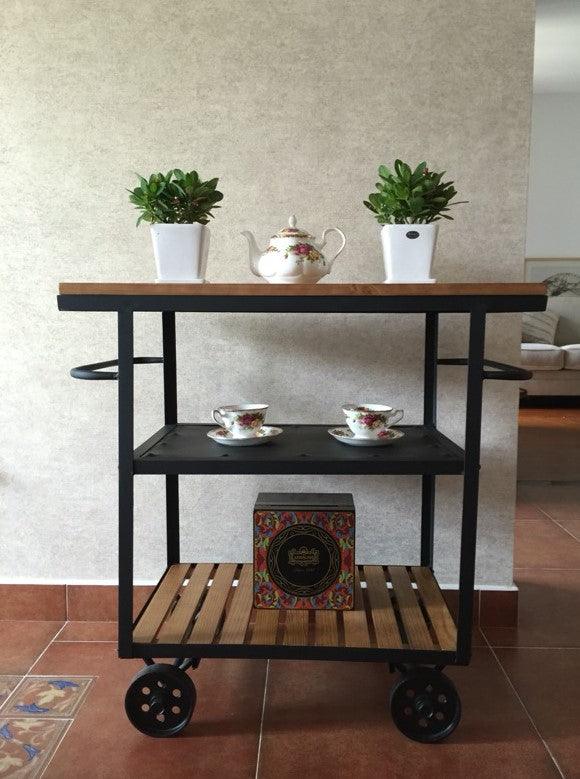 Modern Rustic Kitchen Trolley | VRINDA - onehappyhome