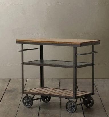 Modern Rustic Kitchen Trolley | VRINDA - onehappyhome