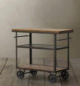 Modern Rustic Kitchen Trolley | VRINDA - onehappyhome