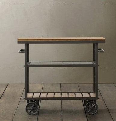 Modern Rustic Kitchen Trolley | VRINDA - onehappyhome