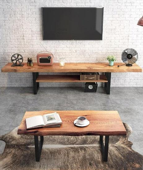 Modern Rustic TV Console in Solid Wood | THERESA - onehappyhome
