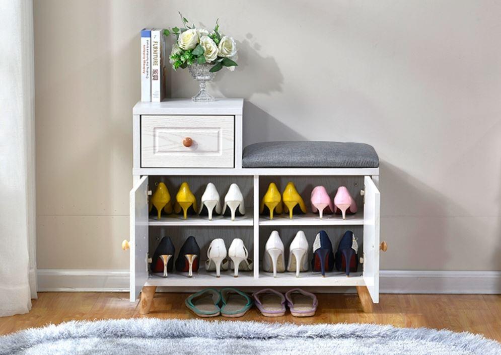 White shoe hot sale rack bench