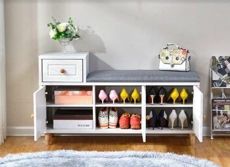 Modern Shoe Cabinet and Bench | CARLA - onehappyhome