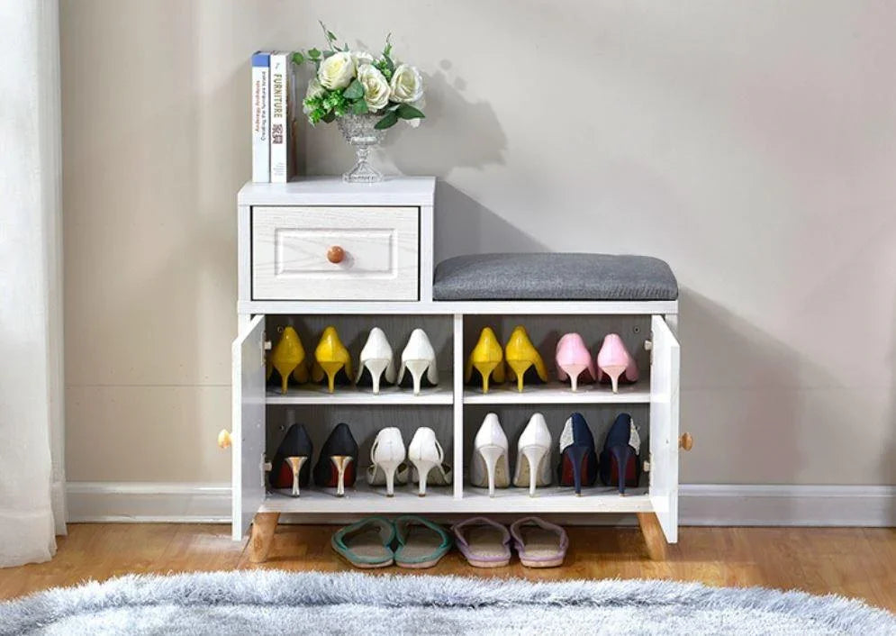 Modern Shoe Cabinet and Bench | CARLA - onehappyhome