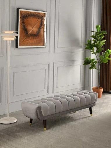 modern sofa bench ottoman grey