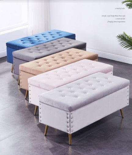 Ottoman Bench with Roomy Interior Storage | SYLVIA - onehappyhome