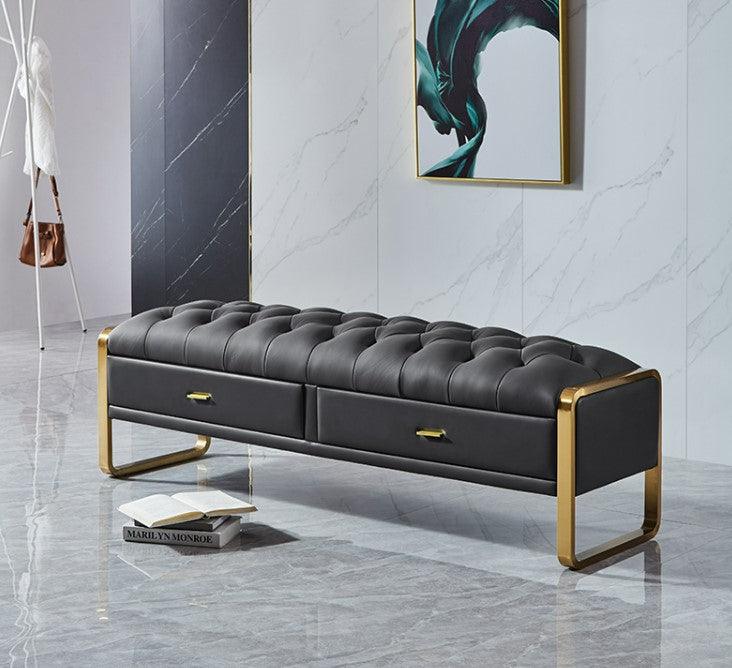 Ottoman Entryway Bench with Storage | ROSELLE - onehappyhome