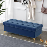 blue storage bench