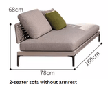 outdoor 2-seater sofa without armrest