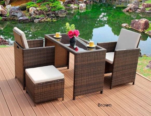 Outdoor Wicker Rattan Chair Set | FAMELA - onehappyhome