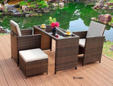 Outdoor Wicker Rattan Chair Set | FAMELA - onehappyhome