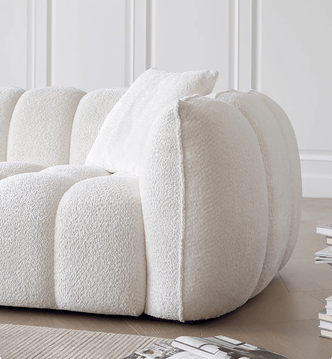 Pumpkin Boucle Sofa | BELLE - onehappyhome