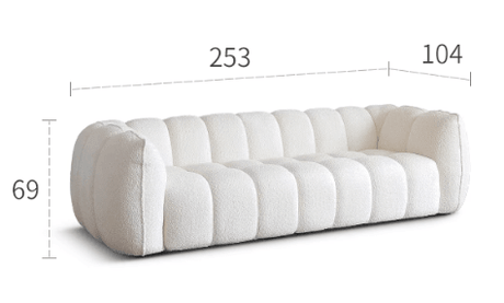 Pumpkin Boucle Sofa | BELLE - onehappyhome