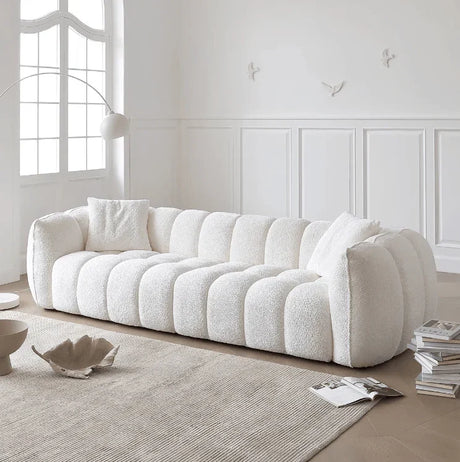 Pumpkin Boucle Sofa | BELLE - onehappyhome