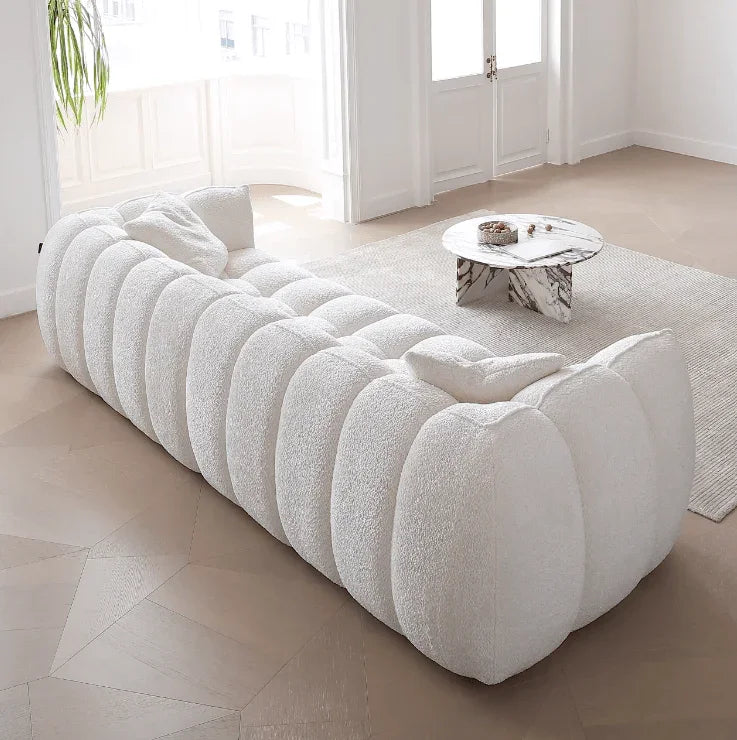 Pumpkin Boucle Sofa | BELLE - onehappyhome