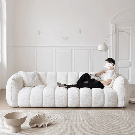 Pumpkin Boucle Sofa | BELLE - onehappyhome