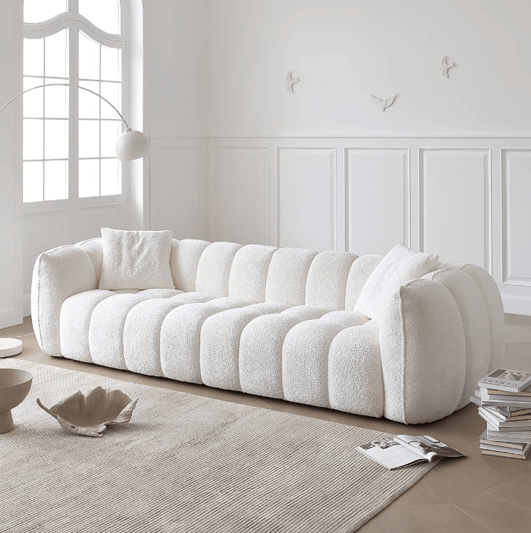 Pumpkin Boucle Sofa | BELLE - onehappyhome