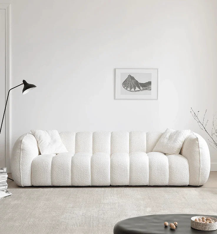 Pumpkin Boucle Sofa | BELLE - onehappyhome