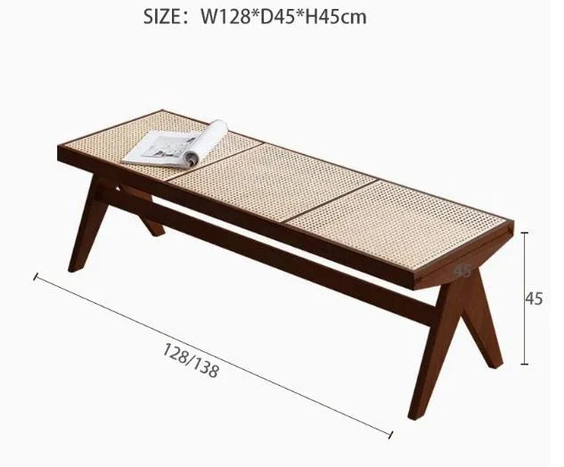 Rattan Bench | AMELY - onehappyhome