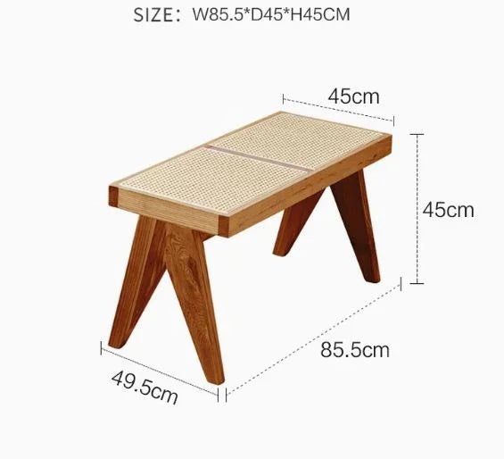 Rattan Bench | AMELY - onehappyhome