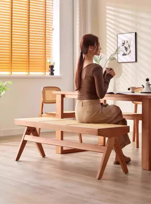 Rattan Bench | AMELY - onehappyhome