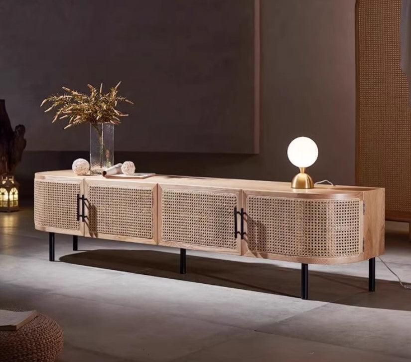 Rattan TV Console | PADAM - onehappyhome