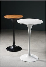 white round wood bar table