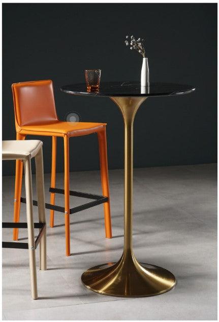 slate marble round bar table