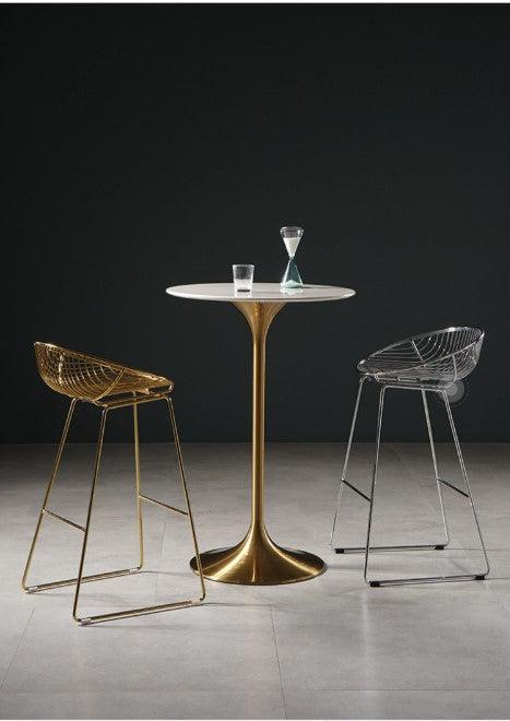 white gold round bar table