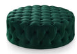 Round Velvet Tufted Ottoman | PEARL - onehappyhome