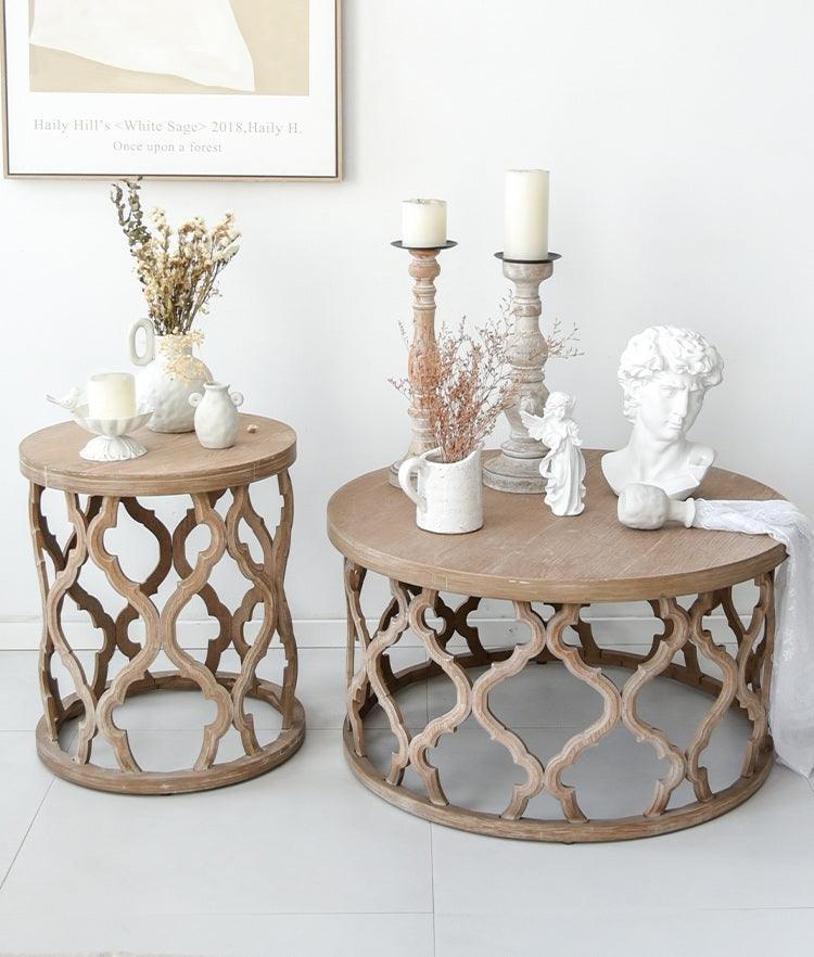 Rustic Coffee Table and Side Table | LEILA - onehappyhome
