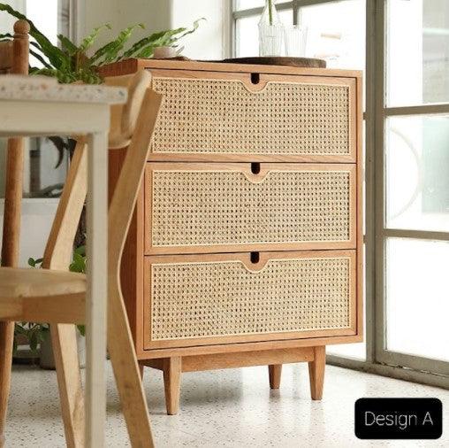 Rustic Rattan Chest of Drawers / Cabinet | DIVINA - onehappyhome