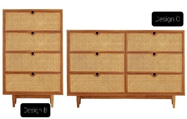 Rustic Rattan Chest of Drawers / Cabinet | DIVINA - onehappyhome