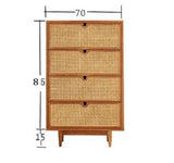 Rustic Rattan Chest of Drawers / Cabinet | DIVINA - onehappyhome